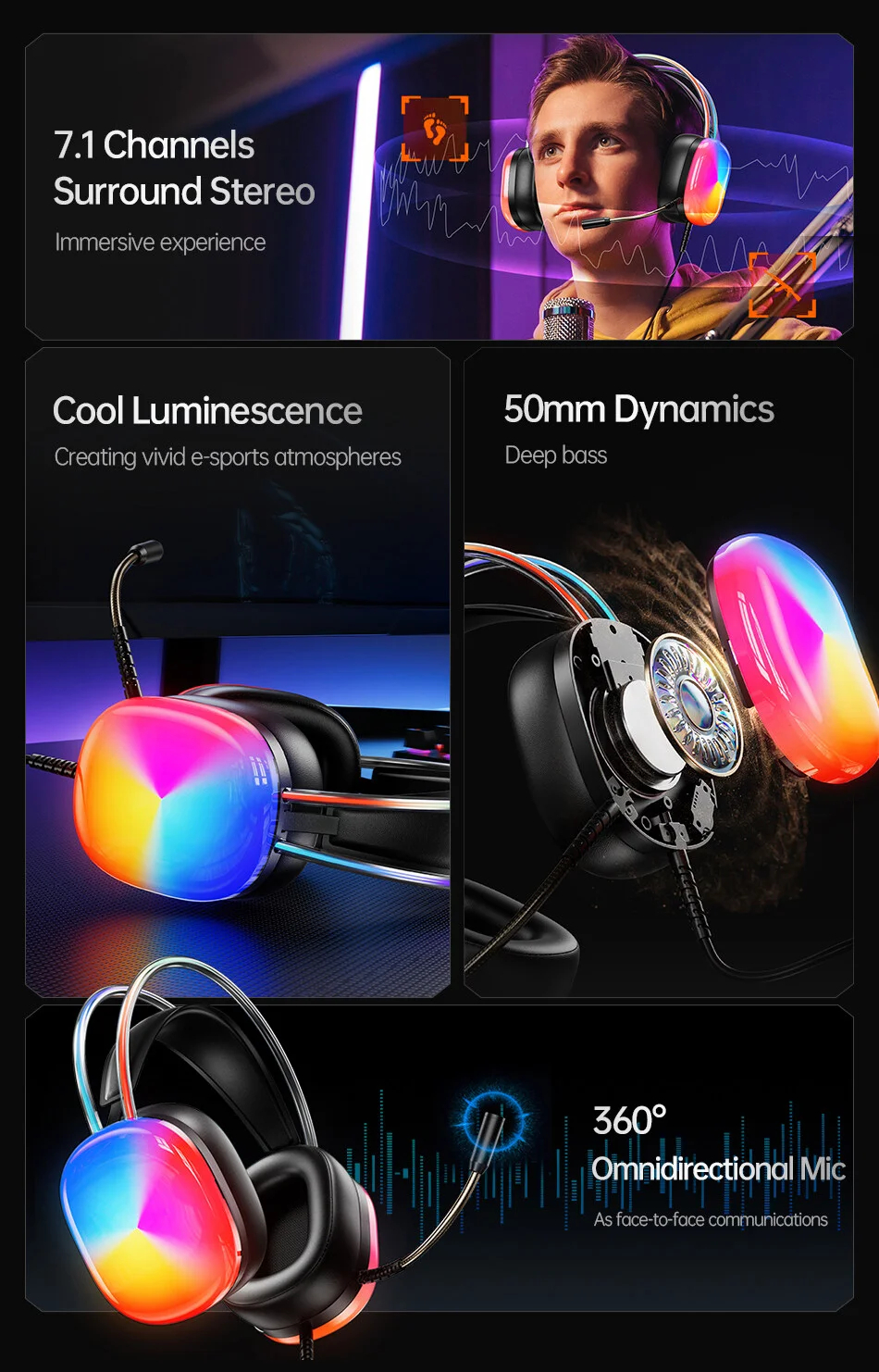 Наушники игровые с микрофоном AWEI GM-11PRO