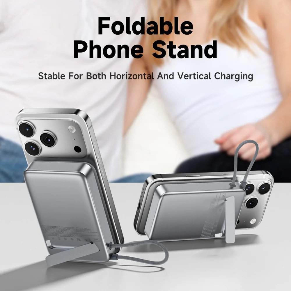 Магнитный беспроводной внешний аккумулятор (Power Bank) AWEI Qi2 WS-T188LP 10000 мАч