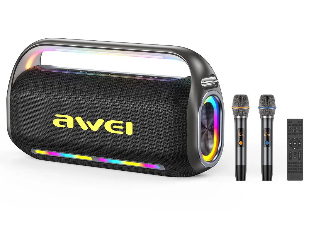 Портативная беспроводная колонка с караоке AWEI KT19 200W